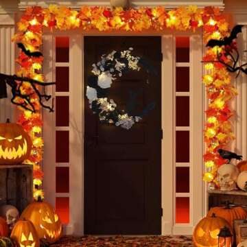 Halloween Wreaths For Front Door, Flower Moon Cat Halloween Home Decoration, Halloween Family Gathering Decoration Wreath，Outdoor, Wall, Closet, Fence, Wreath Halloween (Moon Cat - White13.7in×9.8in)