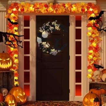 Charming Moon Cat Halloween Wreath for Front Door