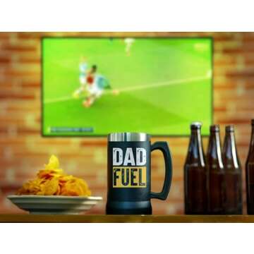 NEWELEVEN Gifts For Dad From Daughter, Son, Kids - Gifts For Dad, Men, Husband - Best Birthday Gifts For Dad, Father, New Dad, Step Dad, Bonus Dad - Beer Mug