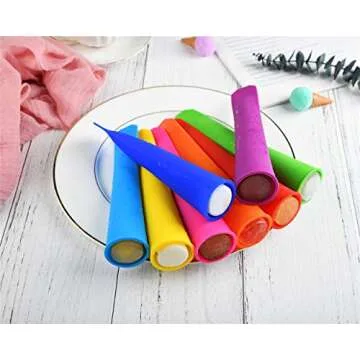 Mirenlife Silicone Ice Pop Molds - Set of 8 Vibrant Colors