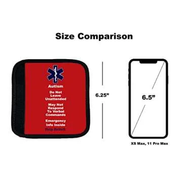 Autism Help Belt 9” Medical Alert Seat Belt Cover with Inside Pocket, Medical Form and Online Fillable Forms (Red