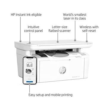 HP Laserjet MFP M140w Wireless Monochrome All-in-One Printer - Compact & Efficient