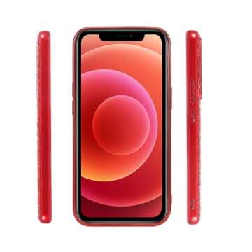 Babemall for iPhone Xs MAX 6.5 inch Phone Case, Luxury Stylish DIY Handmade Bling Diamond Fur Plush Ball Chain Cover Shell (Red Ball)