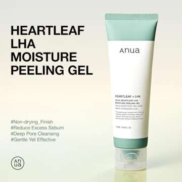 ANUA Heartleaf LHA Moisture Peeling Gel I Gentle Cleanser and Exfoliator with LHA, Resurface, Remove Dead Skin Cells, Smooth Skin Texture, Calming, Soothing, Nourishing, 4.05 fl oz (120ml)