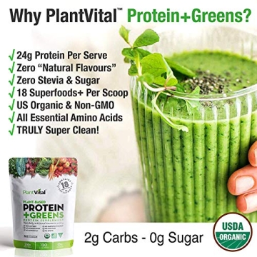 Plantvital Organic Vegan Protein Powder with Greens