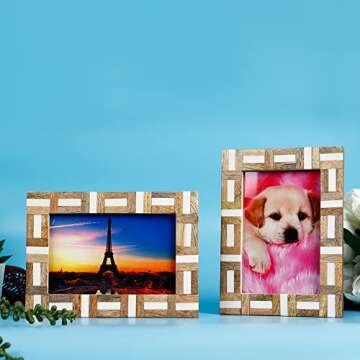 Handicrafts Home Picture Frame 5x7 Photo Frames, Marquet-Chase Collection, Pack of 2