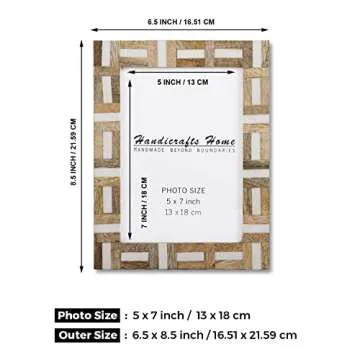 Handicrafts Home Picture Frame 5x7 Photo Frames, Marquet-Chase Collection, Pack of 2