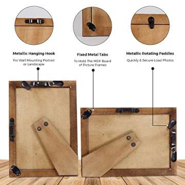 Handicrafts Home Picture Frame 5x7 Photo Frames, Marquet-Chase Collection, Pack of 2