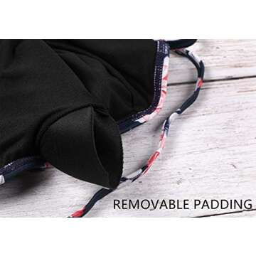 beautyin Floral Bikini Set Womens High Neck Beachwear Two Piece Bathing Suits,Floral,(US 8-10) / Label L