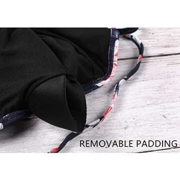 beautyin Floral Bikini Set Womens High Neck Beachwear Two Piece Bathing Suits,Floral,(US 8-10) / Label L