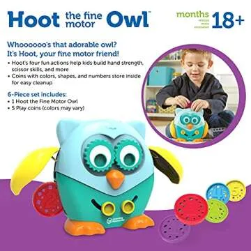 Learning Resources Hoot The Fine Motor Owl, Multicolor