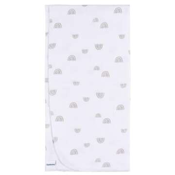Gerber Unisex Baby 100% Cotton Flannel Receiving Blankets 30x30 Inches (Pack of 4), Boho Rainbow, One Size