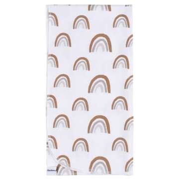 Gerber Unisex Baby 100% Cotton Flannel Receiving Blankets 30x30 Inches (Pack of 4), Boho Rainbow, One Size