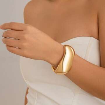 Inactwin Trendy Gold Bangle Bracelets for Women