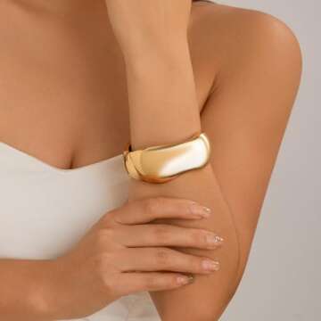 Inactwin Trendy Gold Bangle Bracelets for Women