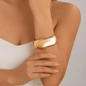 Inactwin Trendy Gold Bangle Bracelets for Women