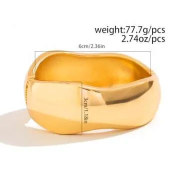 Inactwin Trendy Gold Bangle Bracelets for Women