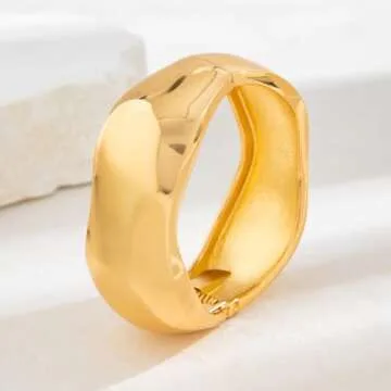 Inactwin Trendy Gold Bangle Bracelets for Women