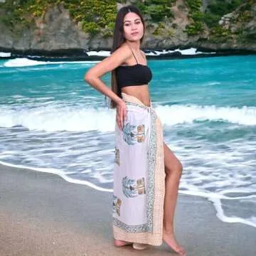 Stylish Hand Block Print White Beach Clothes for Women