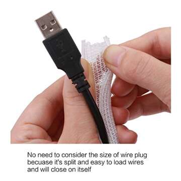 Alex Tech 10ft Cable Sleeve - 1/4 Inch Split Loom for Cables in White