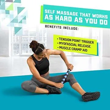 Elite Massage Roller Stick Targets Sore, Tight Leg Muscles to Prevent Cramps and Release Tension. It's Sturdy, Lightweight, Smooth Rolling and Thankfully This Lifesaver has Comfortable Handles.Blue