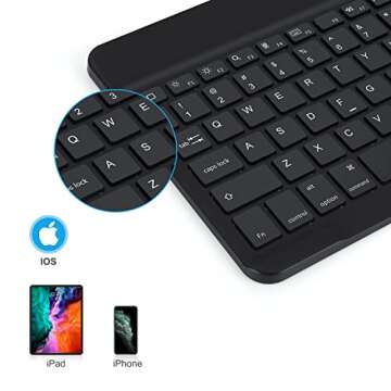OMOTON Bluetooth Keyboard, Wireless Rechargeable Keyboard for iPad, iPad Pro, iPad Mini, iPad Air wi...