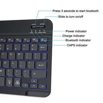 OMOTON Bluetooth Keyboard for iPad: Illuminated & Portable