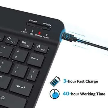 OMOTON Bluetooth Keyboard for iPad: Illuminated & Portable