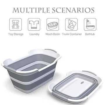 CYANOE Collapsible Pet Bathtub with Water Drain Plug, Foldable Bathtub for Puppy Small Dogs Cats, Portable & Space Saving Design, BPA Free, Grey