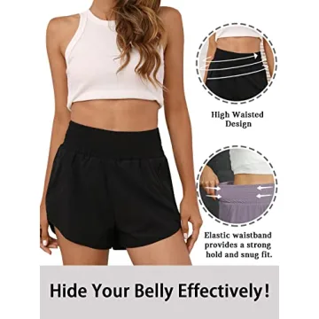 BMJL Women's High Waisted Running Shorts with Pocket