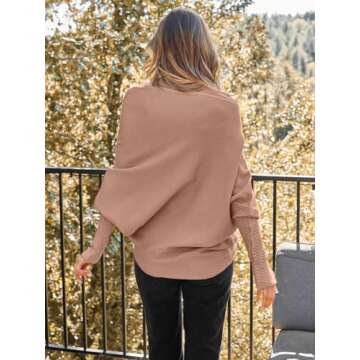 LILLUSORY Women's Oversized Batwing Sweater for Style