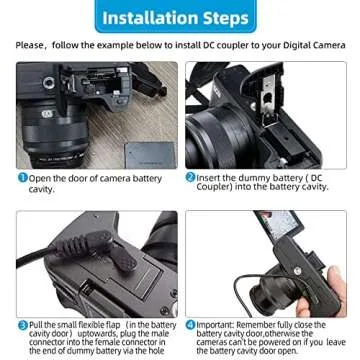 Glorich ACK-E17 AC Power Adapter DR-E17 DC Coupler Dummy Battery Power Supply Kit for Canon EOS M3, M5, M6, M6 Mark II Mirrorless Digital Cameras