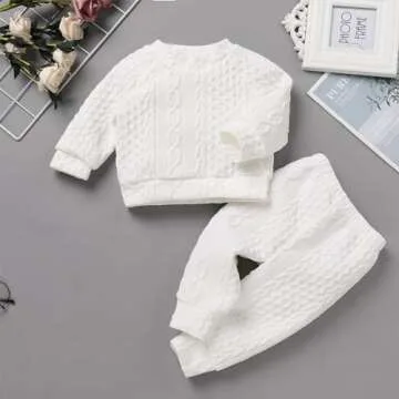 Fall Outfits for Toddler Girls Boys Knitted Baby Girl Sweater Top Pants Long Sleeve Autumn Winter Cr...