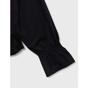 Making the Cut Season 3 Episode 1 Ruffle Long Sleeve Blouse Inspired by Sienna's Winning Look, Black, M