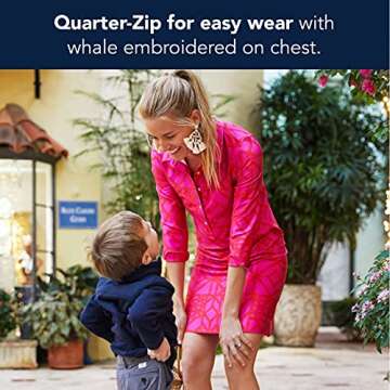 vineyard vines Boys' Saltwater 1/4-Zip Pullover Sweatshirt, Vineyard Navy, 7