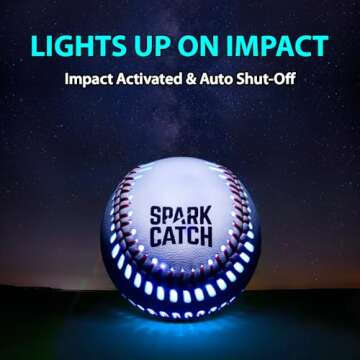 SPARK CATCH Light Up Baseball, Glow in The Dark Baseball, Sports Gear Accessories Gifts for Boys 8 9...