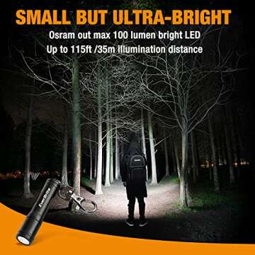 EverBrite Mini LED Flashlight for EDC and Camping