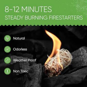 Inflame Fire Starters 70 pcs Fire Starters for Campfires, Grill, BBQ, Fireplace, Woodstove - Charcoa...