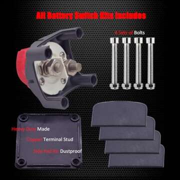 Ampper Battery Switch, 12-48 V Battery Power Cut Master Switch Disconnect Isolator for Car, Vehicle, RV and Boat (On/Off)