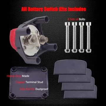 Ampper Battery Switch, 12-48 V Battery Power Cut Master Switch Disconnect Isolator for Car, Vehicle, RV and Boat (On/Off)