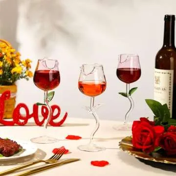 Hushee 6 Pcs Rose Wine Glass Set for Every Occasion