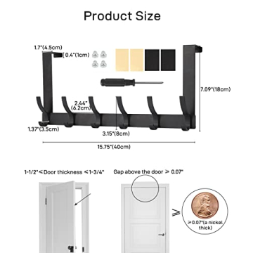 Over The Door Hooks for Coats, Towels and Bags