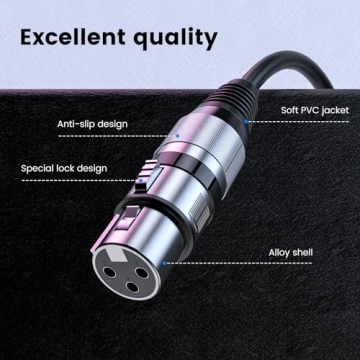 MOSWAG XLR Cable 6.6FT Balanced 3 Pin Microphone Cable