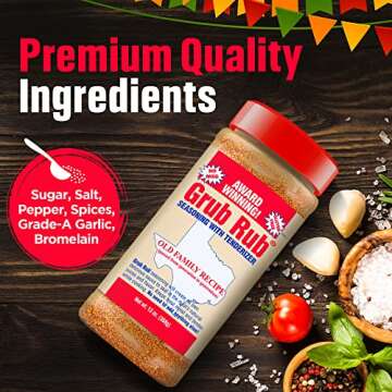 Grub Rub BBQ Blend – Award-Winning Seasoning Family Recipe For Smoking & Grilling Moist, Tender, J...