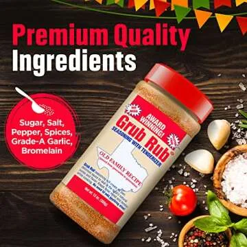 Grub Rub BBQ Blend – Award-Winning Seasoning Family Recipe For Smoking & Grilling Moist, Tender, J...
