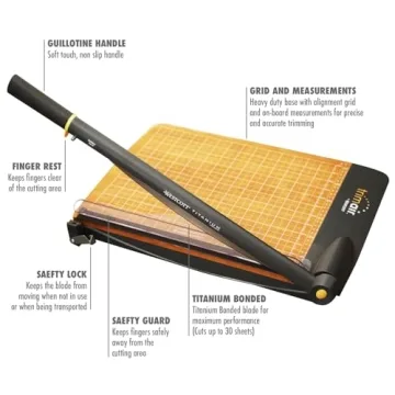 Westcott 12'' Guillotine Paper Cutter for All Ages