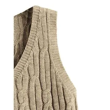 Romwe Women's Cable Knit Crop Sweater Vest - Mocha Brown