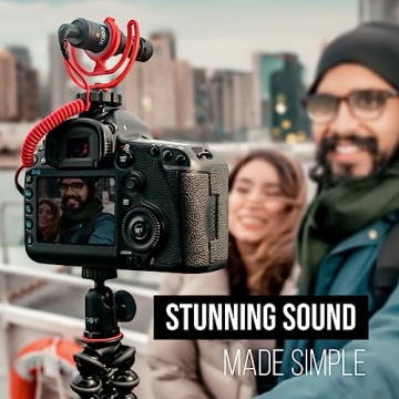 Rode VideoMicro Compact On-Camera Microphone with Rycote Lyre Shock Mount, Auxiliary, Black