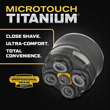 Microtouch Titanium Electric Head Shaver - Rechargeable Head and Face Shaver for Men, Cordless Razor...