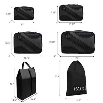 Efficient BAGAIL 6 Set Packing Cubes for All Travelers